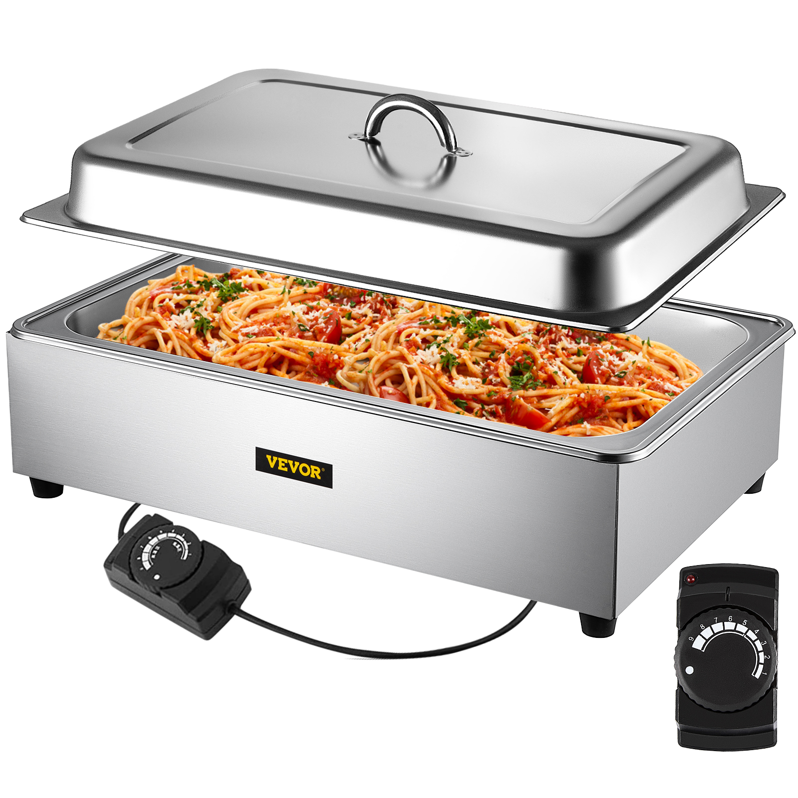VEVOR Commercial Food Warmer, Full-Size 1 Pot Steam Table With Lid 9 5 Quart Electric Soup Warmers Fits 21 X 13 2 Pan 400w