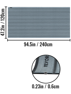 VEVOR EVA Foam Faux Teak Boat Decking Sheet 94.5 X 47.2 Inch 5MM Thick Non-Skid Self-Adhesive for Marine Yacht RV Swimming Pool Garden Boat Flooring Sheet (Dark Grey+Black Seam, 94.5" x 47.2")