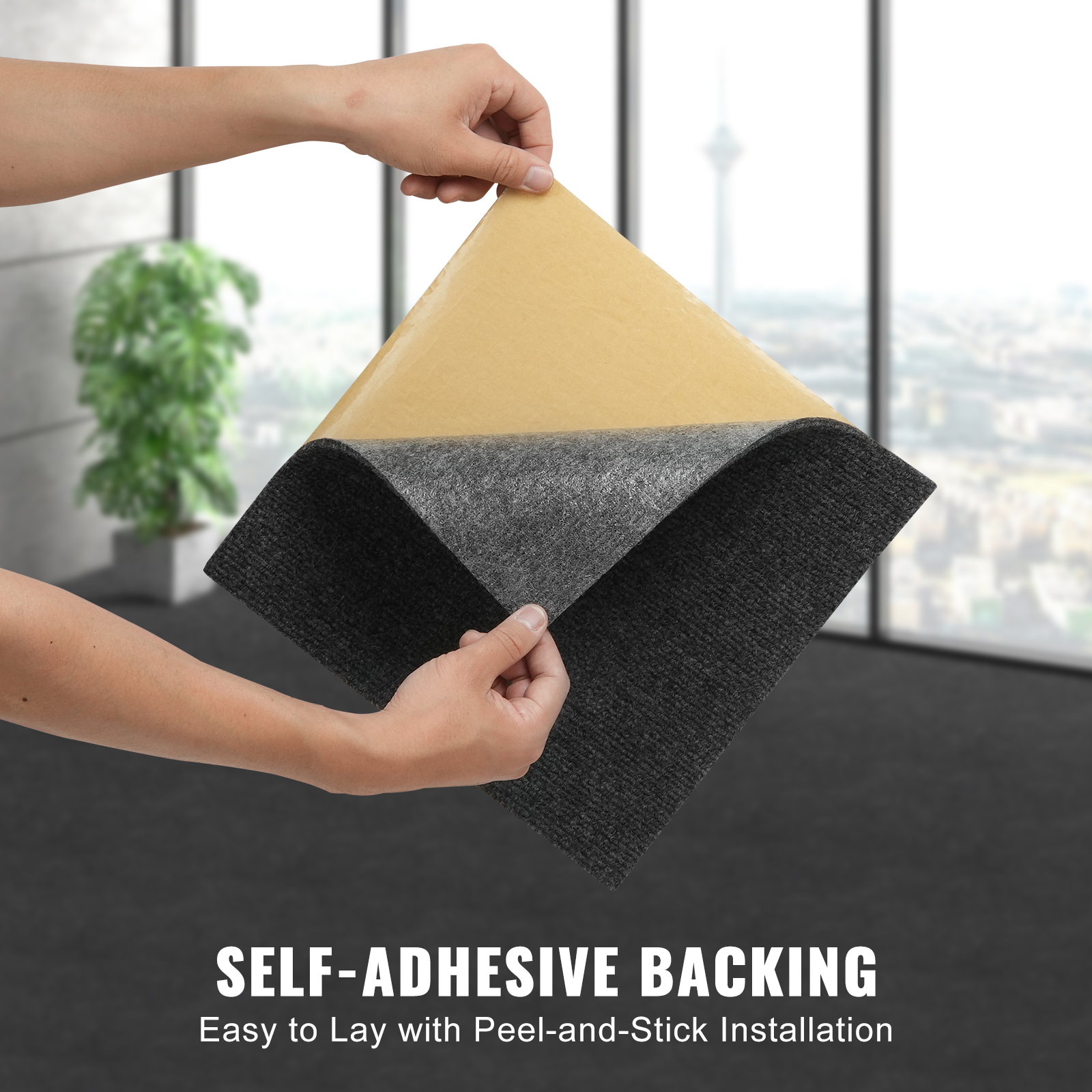 Peel and Stick Carpet Tile Self Adhesive Floor 12/16/20/24pcs 20x20 24x24" - Picture 18 of 86