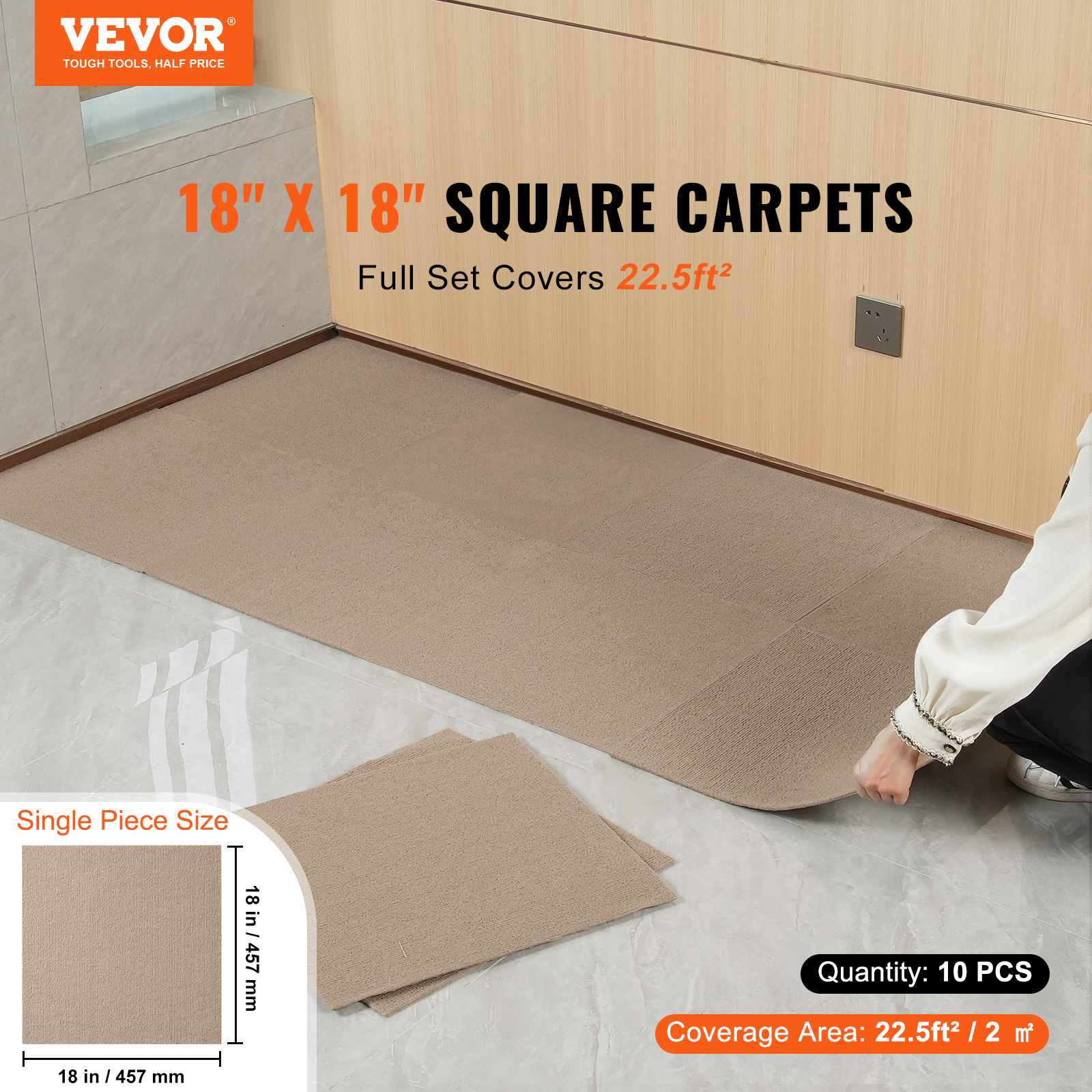 Peel and Stick Carpet Tile Self Adhesive Floor 12/16/20/24pcs 20x20 24x24" - Picture 28 of 86