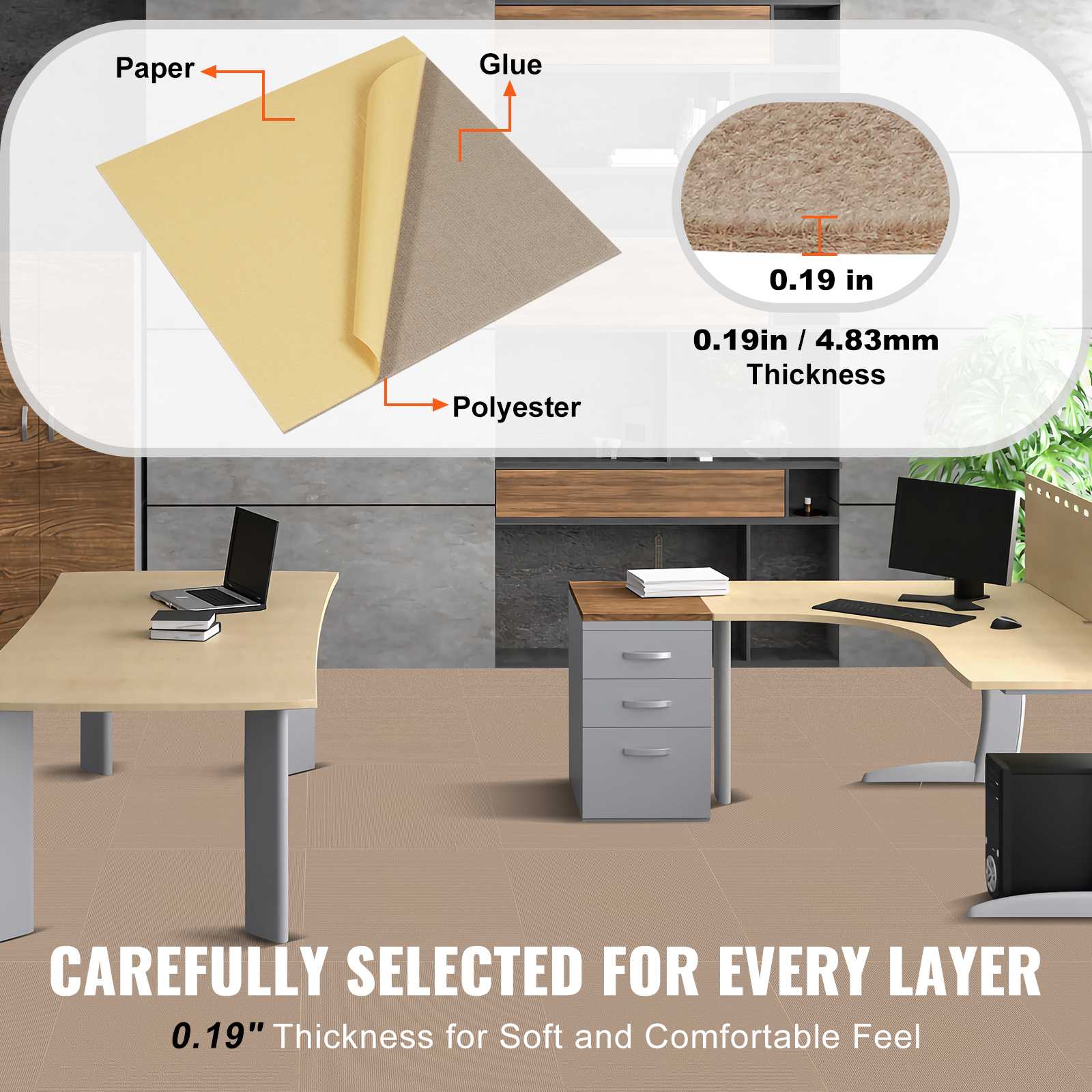 Peel and Stick Carpet Tile Self Adhesive Floor 12/16/20/24pcs 20x20 24x24" - Picture 29 of 86