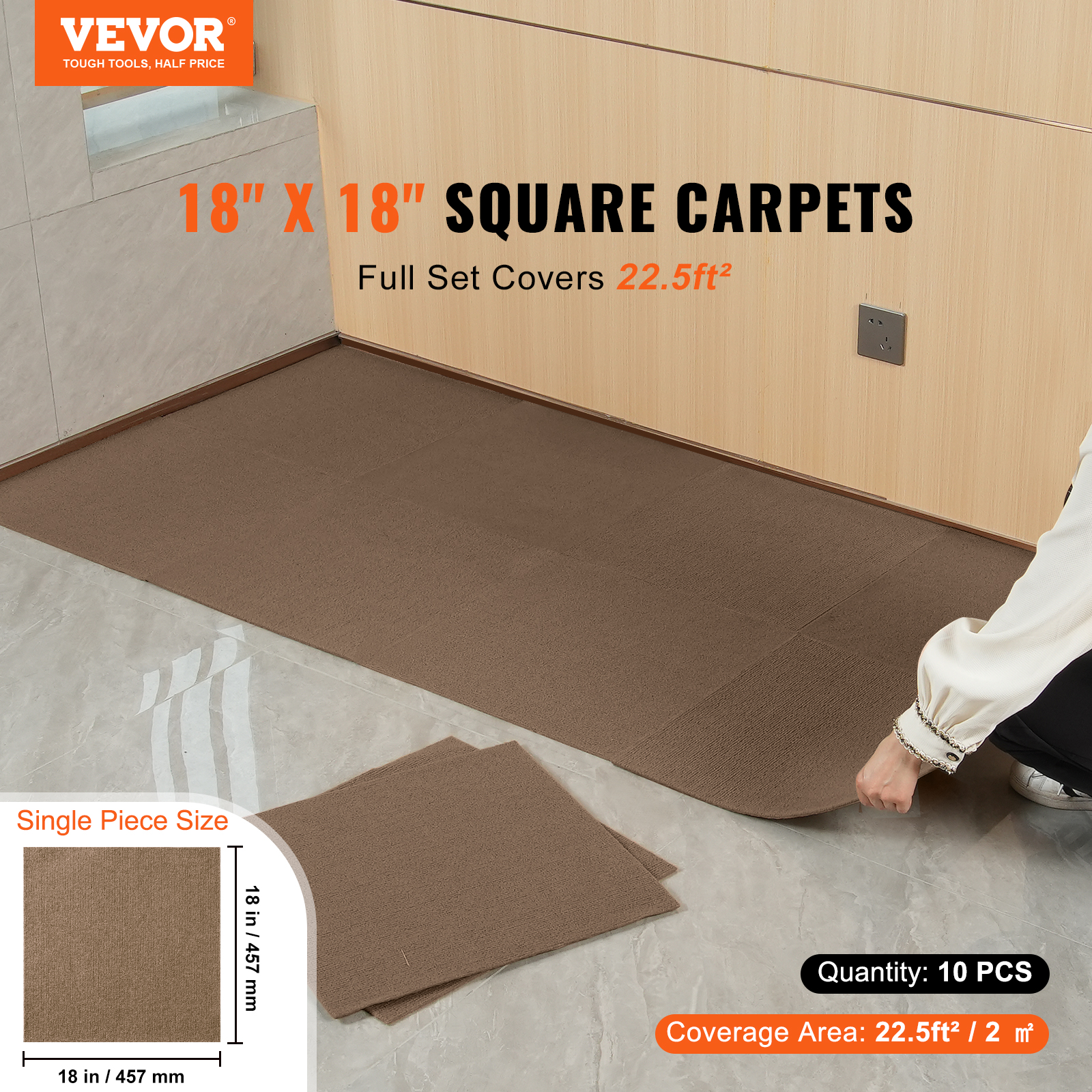 Peel and Stick Carpet Tile Self Adhesive Floor 12/16/20/24pcs 20x20 24x24" - Picture 40 of 86