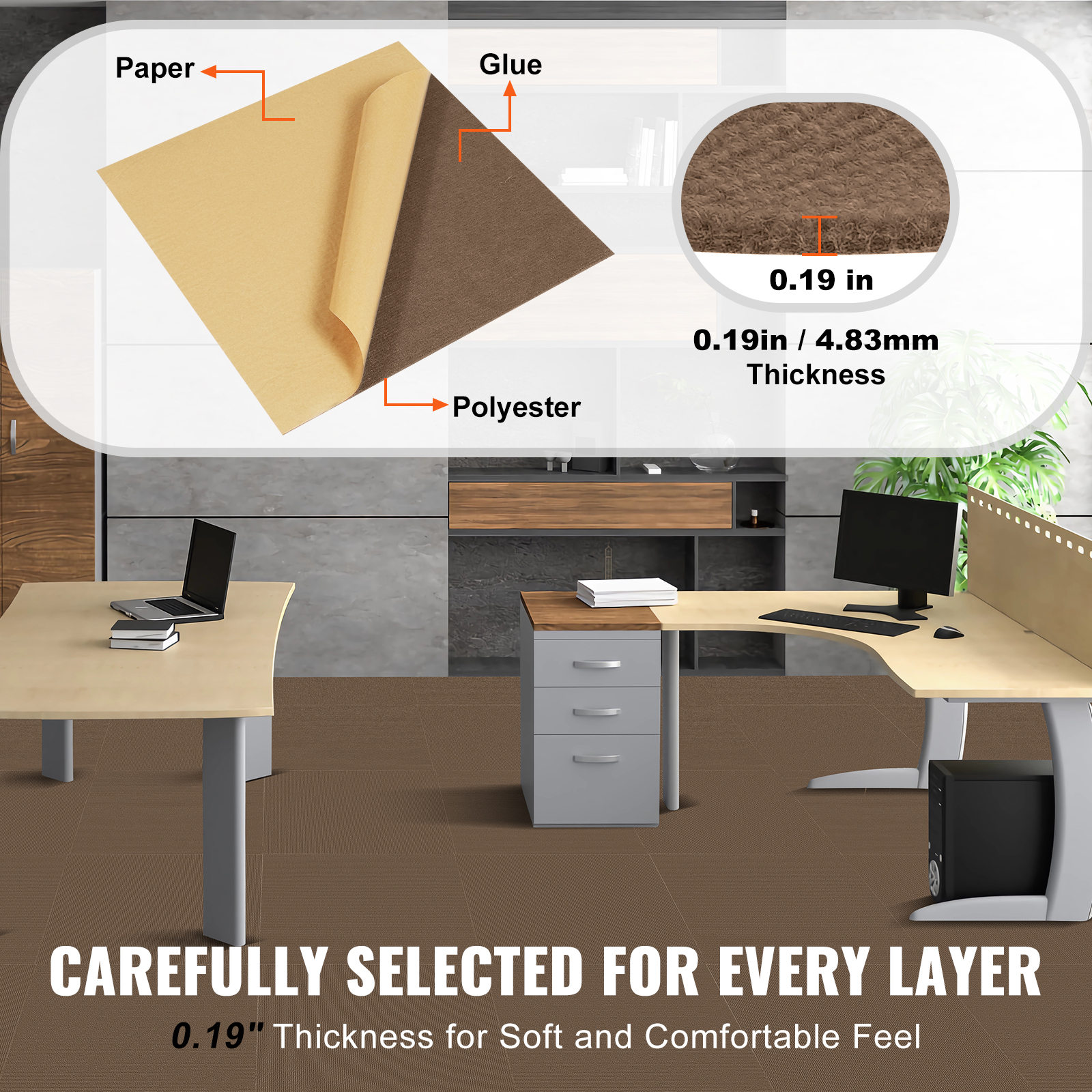 Peel and Stick Carpet Tile Self Adhesive Floor 12/16/20/24pcs 20x20 24x24" - Picture 41 of 86