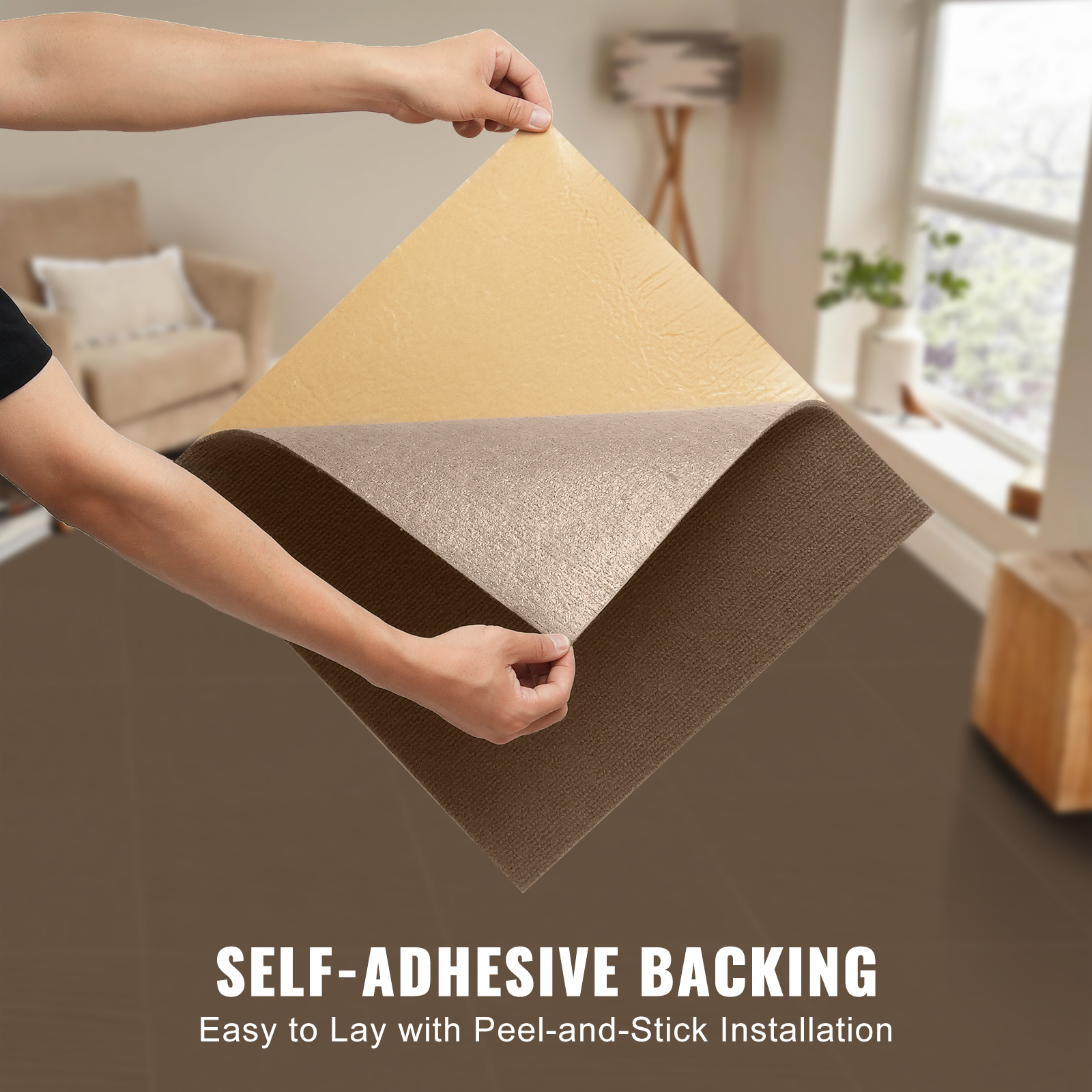 Peel and Stick Carpet Tile Self Adhesive Floor 12/16/20/24pcs 20x20 24x24" - Picture 42 of 86