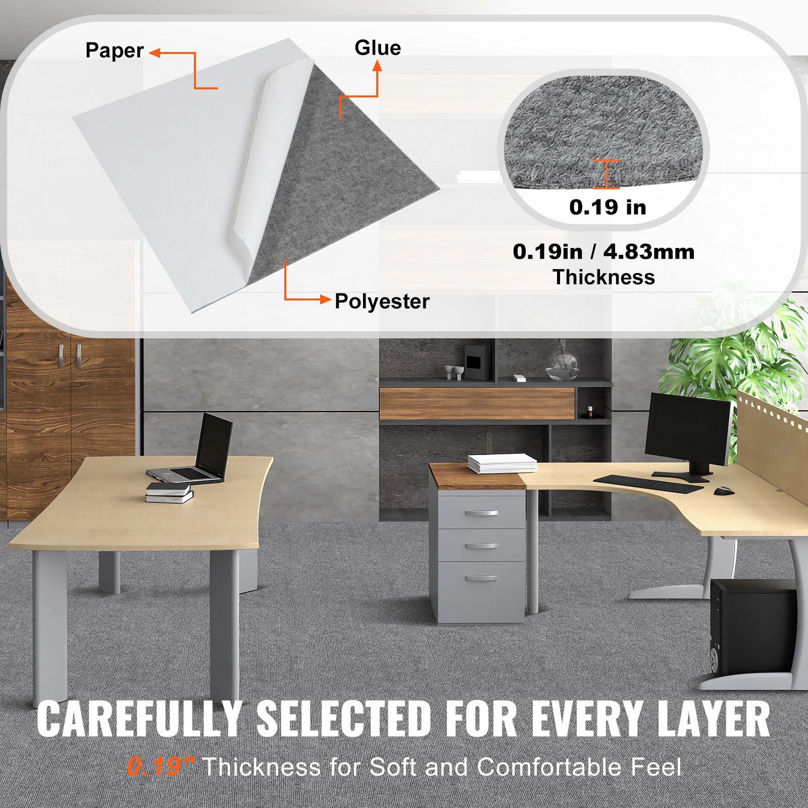Peel and Stick Carpet Tile Self Adhesive Floor 12/16/20/24pcs 20x20 24x24" - Picture 53 of 86