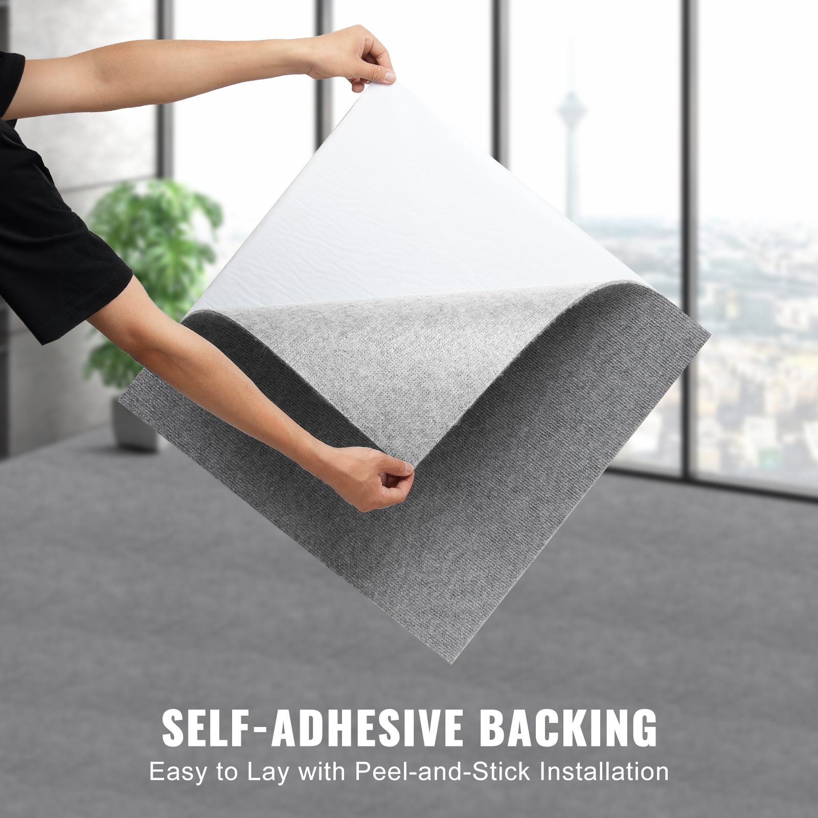 Peel and Stick Carpet Tile Self Adhesive Floor 12/16/20/24pcs 20x20 24x24" - Picture 54 of 86