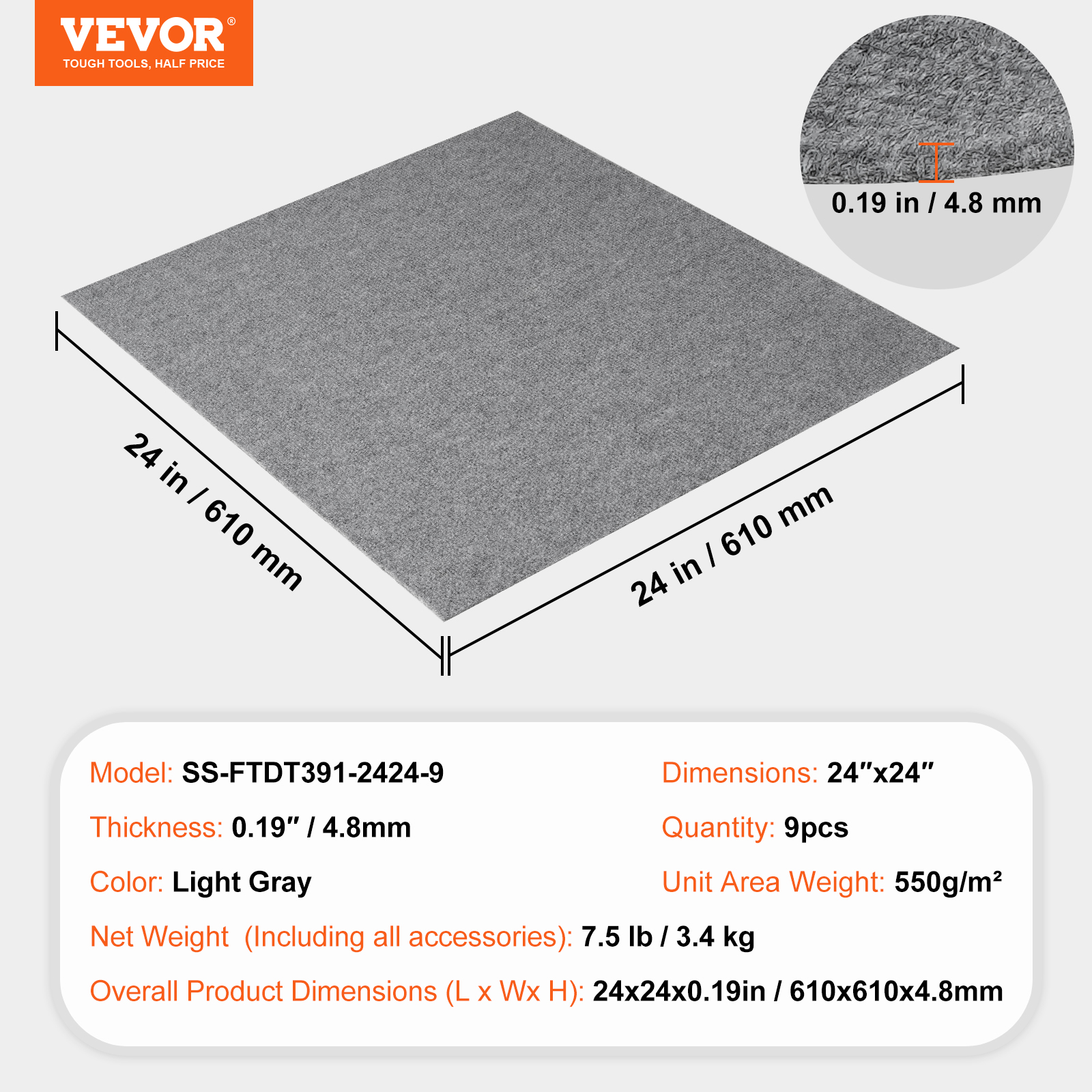 Peel and Stick Carpet Tile Self Adhesive Floor 12/16/20/24pcs 20x20 24x24" - Picture 57 of 86