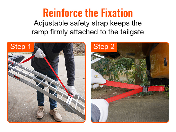 Motorcycle Ramp With Steps VEVOR Motorcycle Ramps, 750lbs Folding Loading Ramps for Pickup Trucks ...