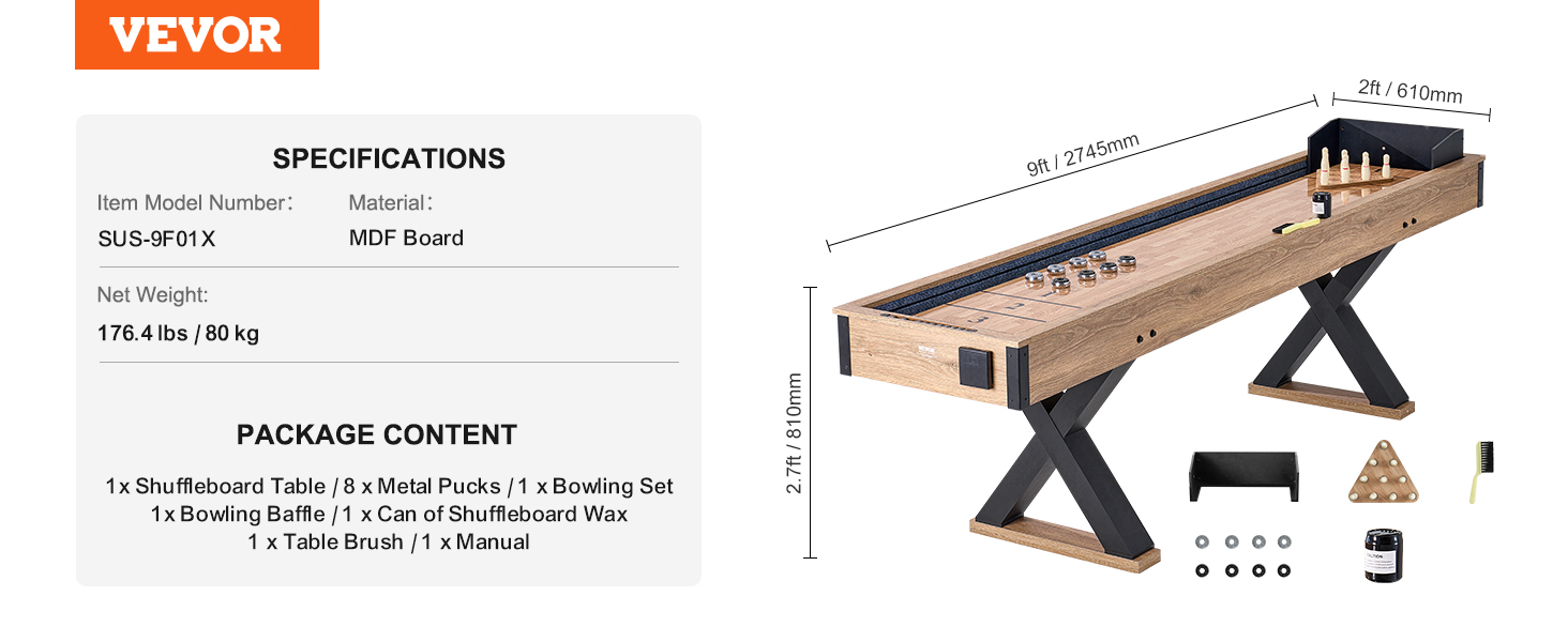 Shuffleboard table,MDF board,stable design