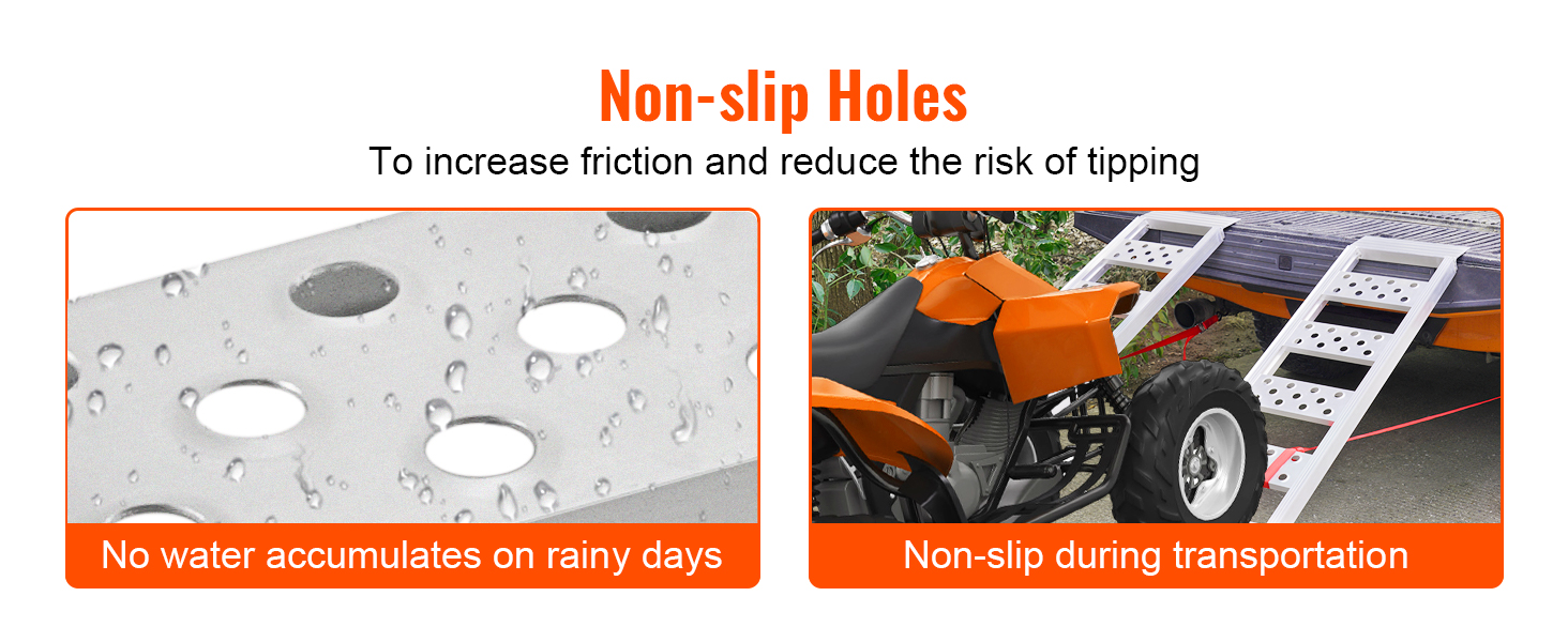 VEVOR Aluminum Ramps, 1250lbs, Straight Ramp with Treads and Load ...