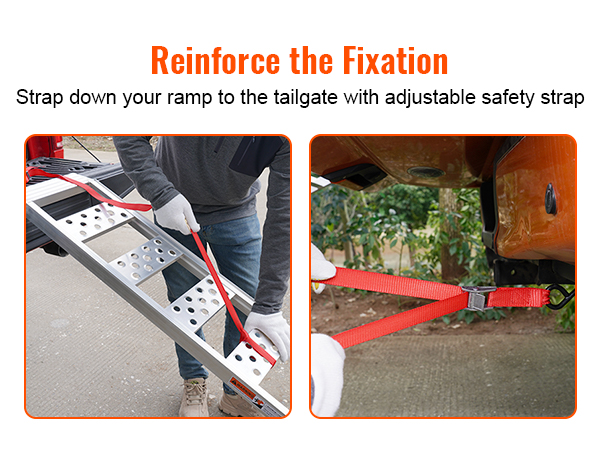 VEVOR Aluminum Ramps, 1250lbs, Straight Ramp with Treads and Load ...