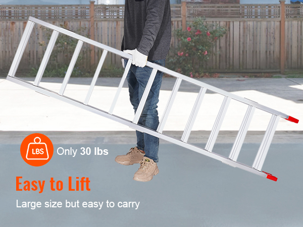 VEVOR Tri-Fold Aluminum Loading Ramp 1500 lbs 77" x 54" for Tractors