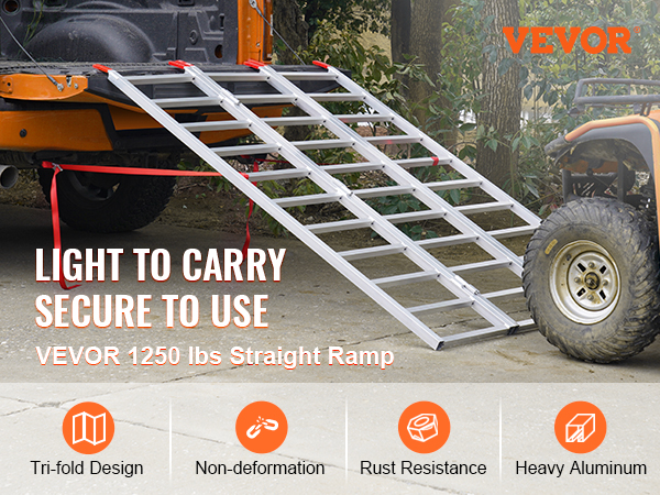 VEVOR Tri-Fold Aluminum Loading Ramp 1500 lbs 77