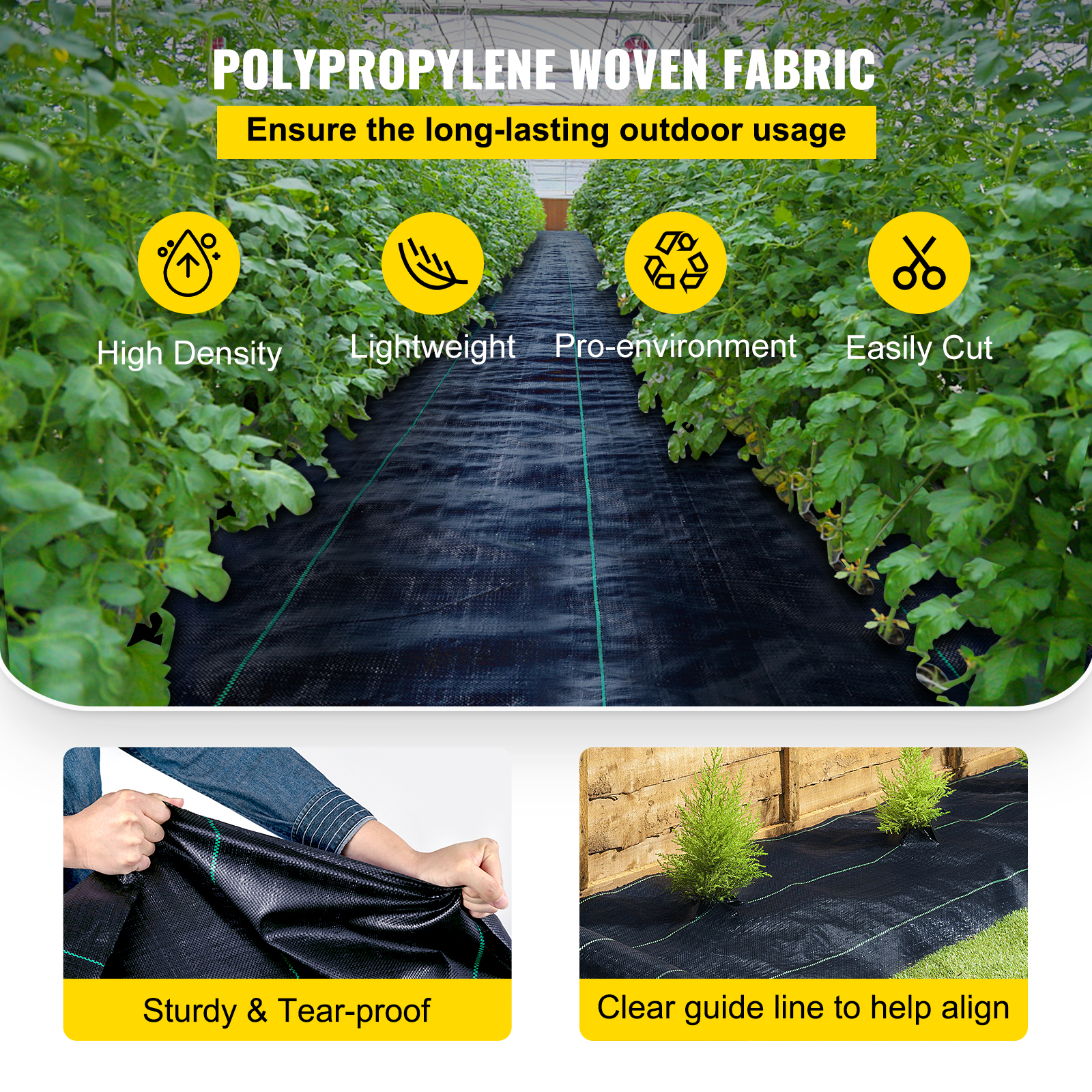 Woven Ground Cover Landscape Fabric Heavy PP Weed Barrier Garden Mat - Picture 17 of 95