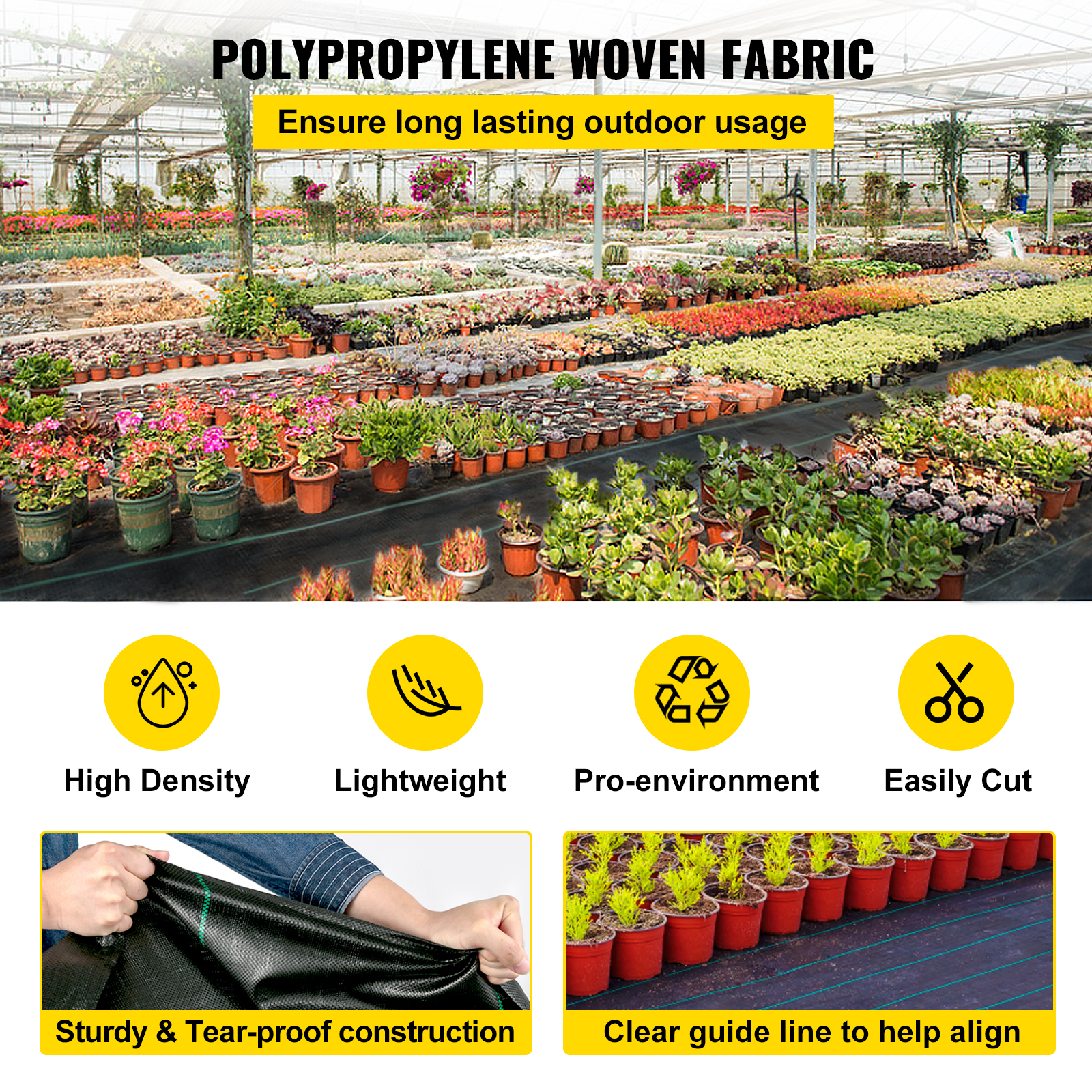 Woven Ground Cover Landscape Fabric Heavy PP Weed Barrier Garden Mat - Picture 51 of 95
