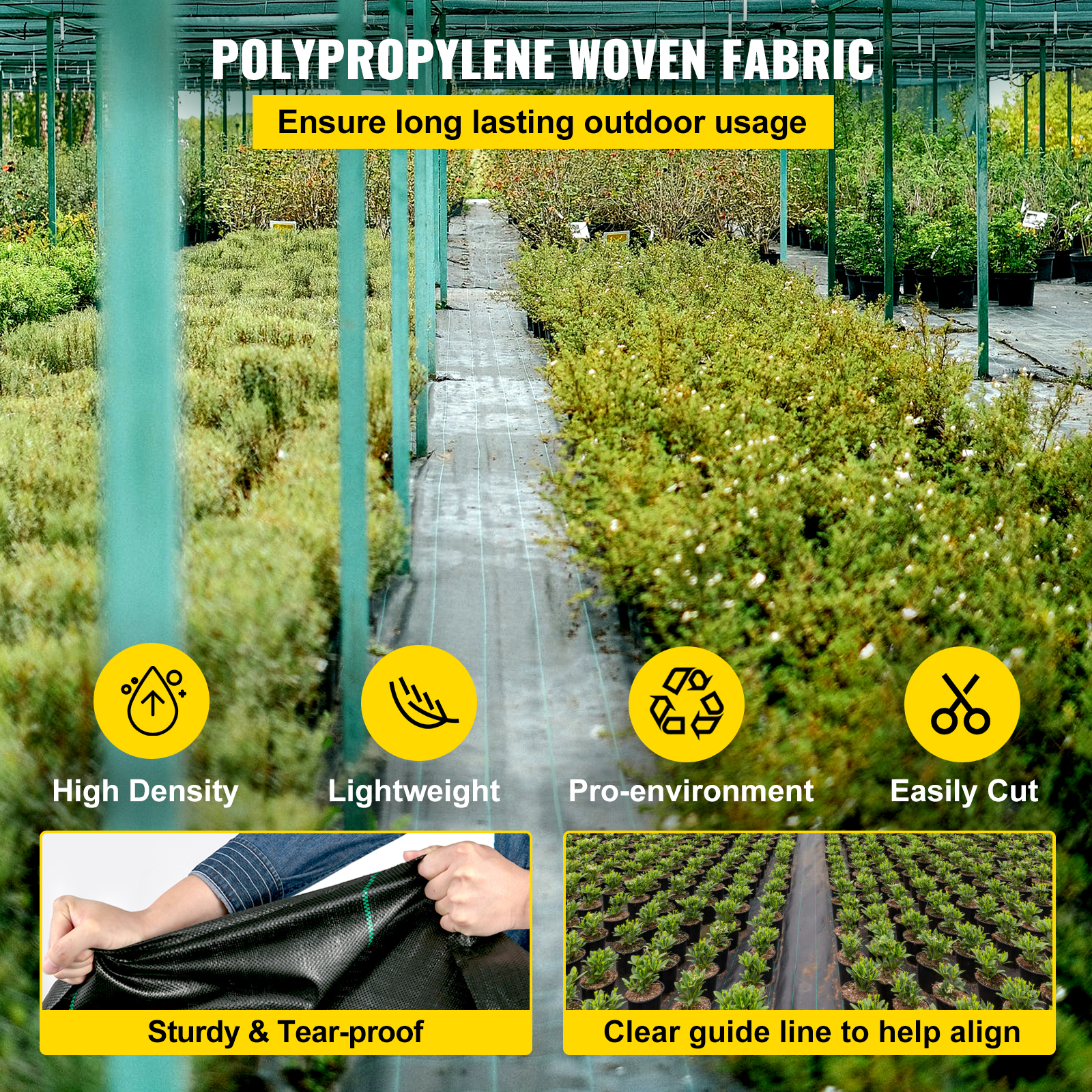 Woven Ground Cover Landscape Fabric Heavy PP Weed Barrier Garden Mat - Picture 63 of 95