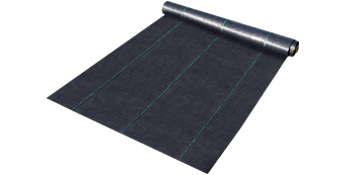 VEVOR weed barrier fabric roll with green lines for garden soil protection.