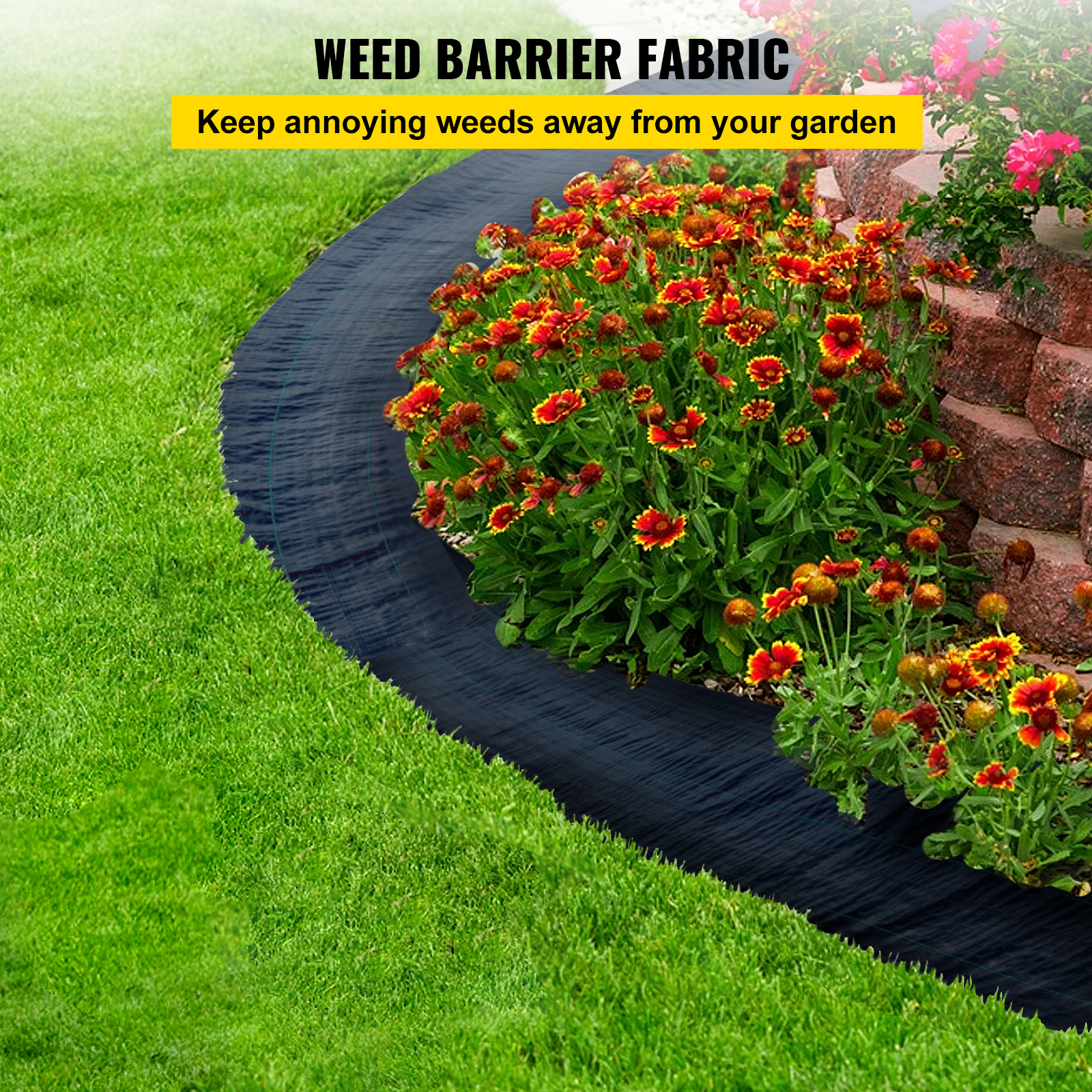 Woven Ground Cover Landscape Fabric Heavy PP Weed Barrier Garden Mat - Picture 38 of 95