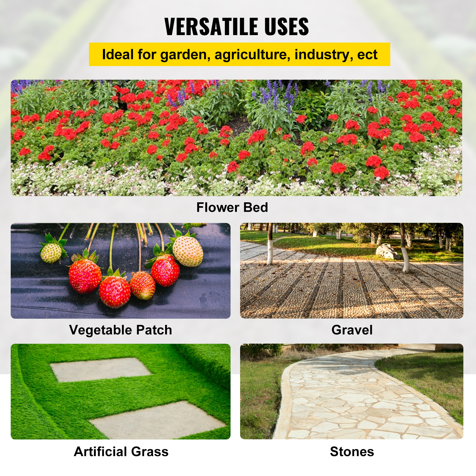 Woven Ground Cover Landscape Fabric Heavy PP Weed Barrier Garden Mat - Picture 31 of 95