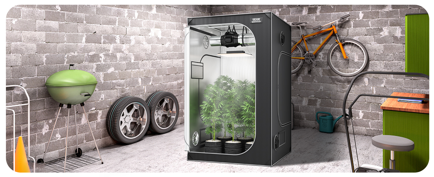 VEVOR 4x4 Grow Tent, 48'' x 48'' x 80'', High Reflective 2000D Mylar  Hydroponic Growing Tent with Observation Window, Tool Bag and Floor Tray  for Indoor Plants Growing VEVOR CA