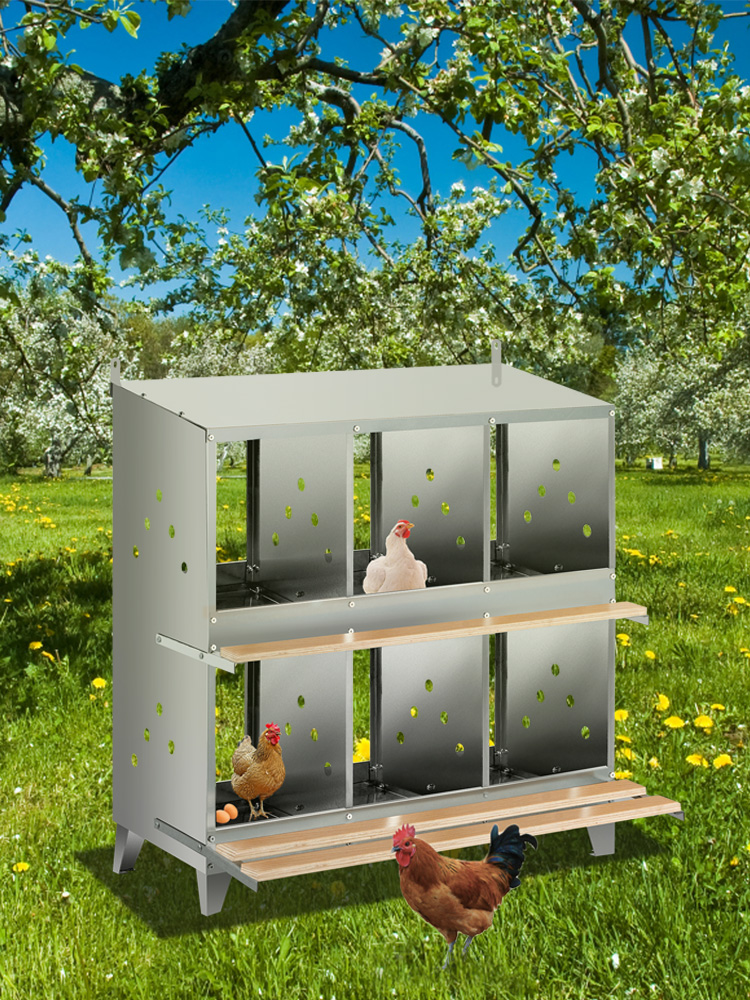 Vevor Galvanized Steel Egg 6 Holes Nesting Box Chicken Laying Nest For
